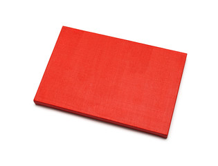 red canvas on a stretcher. isolated on white