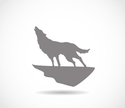 Howling wold icon vector