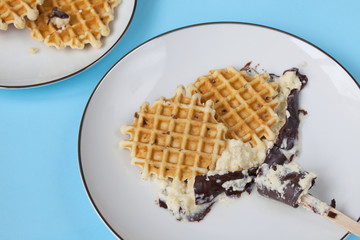 Waffles with ace-cream