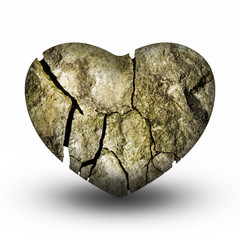 Cracked Stone Heart (Broken Heart)