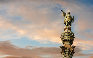 Naklejka premium Monument of Christopher Columbus, Barcelona, Catalonia, Spain