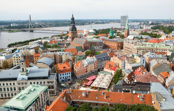 The panorama view of Riga, Latvia