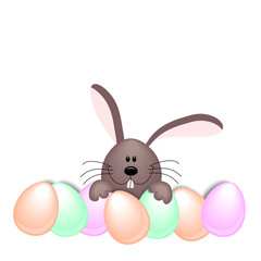 Osterhase versteckt sich