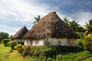 Fototapeta na wymiar Tradycyjne domy z miejscowości Navala, Viti Levu, Fidżi