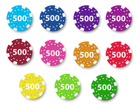 Eleven poker chips