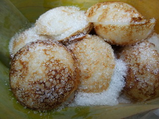 Coconut milk mix sugar and flour.