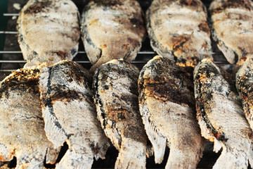 Salt fish - on the stove.