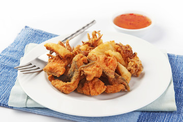 mixture of fried fish