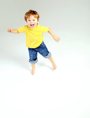 Cute litle boy having a great fun