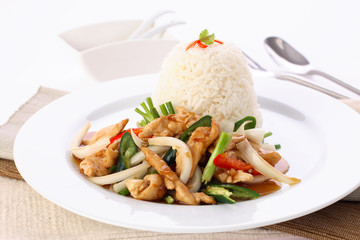 Spicy chicken with rice