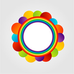 Obraz premium Decorative text box in rainbow colors