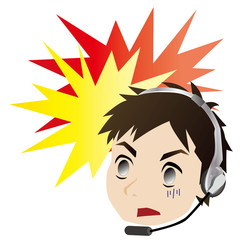 驚く男性オペレーター