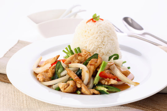 Spicy chicken with rice