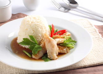 Thai Food, Stir-fried sweet chilly with fish
