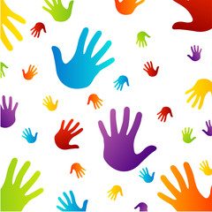 Fototapeta na wymiar Background with colorful hands