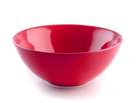 red bowl on the white background
