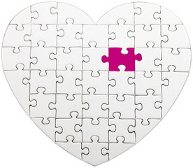 coeur puzzle avec pièce enlevée