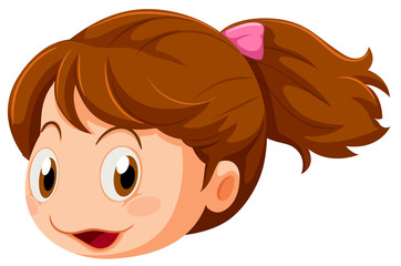 A head of a little girl