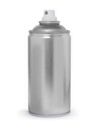 Blank metal spray can, isolated on white background
