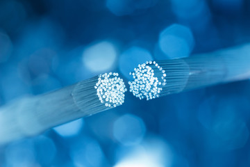 Optic fiber cable connecting - obrazy, fototapety, plakaty