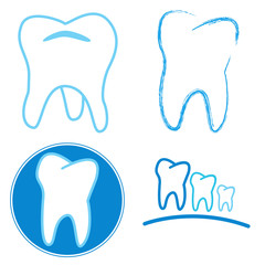 Icon set of teeth