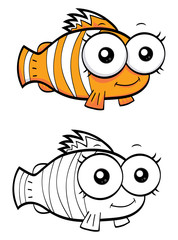 Cartoon clown fish