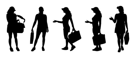 Vector silhouette of a woman.