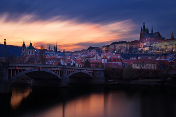 Obraz premium Czech Republic, Prague, Mala Strana during sunset
