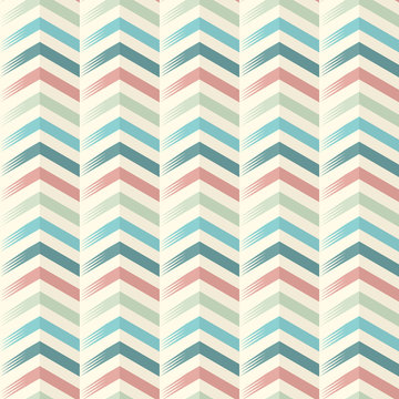 Fashion zigzag pattern in retro colors, seamless vector