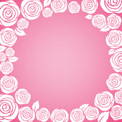 White rose cycle on pink background