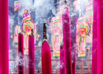 Chinese incenses with smoke