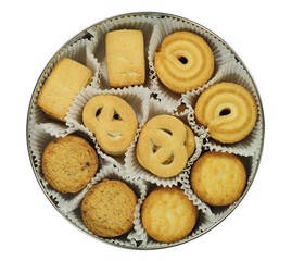 Cakes in round box view from the top