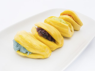 Jackfruit with sticky rice  Thai dessert style