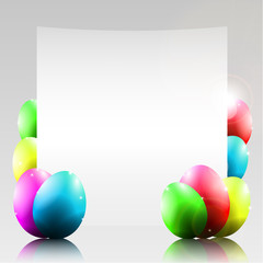 Happy Easter Vector Letter with Colorful Eggs