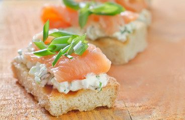 canape with salmon