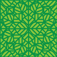 Abstract vector seamless pattern green leaves