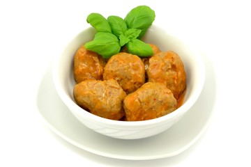 meatballs with minced meat in tomato sauce
