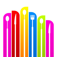 logo restaurant Kitchen set of colored icons