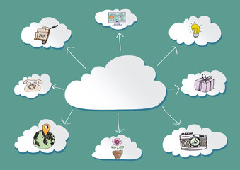 Abstract clouds icon design for website and social networks
