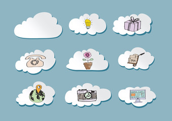Abstract clouds icon design for website and social networks