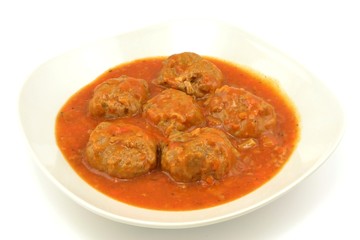 meatballs with minced meat in tomato sauce