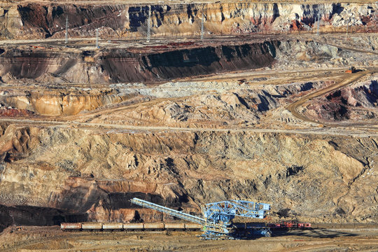 Excavator at the iron ore opencast mining