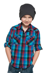 Fashion little boy in the hat