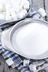 Portion of white sugar