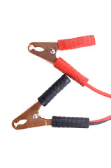 Two crocodile clips isolated over white background