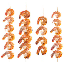 Prawn Skewer isolated on white