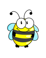 Cartoon striped little bee