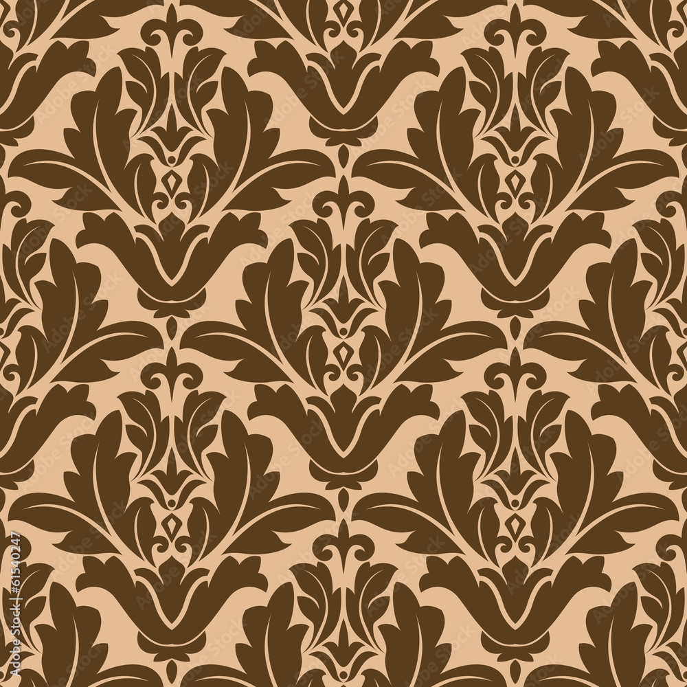Poster floral damask-style repeat pattern