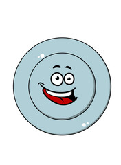 Happy blue plate with a laughing face