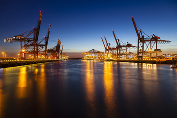 Container Terminals at Night